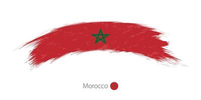 Marockos flagga i rundad grunge penseldrag. vektor