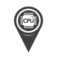 Map Pointer CPU-ikonen vektor