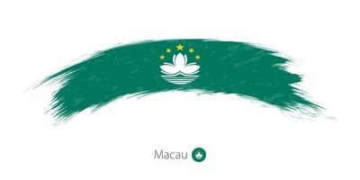 Flagge von Macau in abgerundetem Grunge-Pinselstrich. vektor