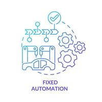 fast automation blå gradient koncept ikon. utrustning konfiguration abstrakt idé tunn linje illustration. isolerade konturritning. redigerbar linje. roboto-medium, otaliga pro-bold typsnitt som används vektor