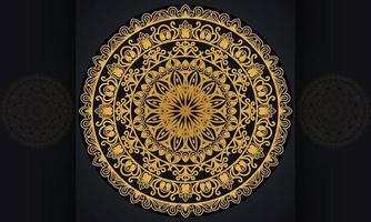 bakgrund med gyllene prydnad. mandala mönster design. vektor