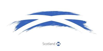 Flagge von Schottland in abgerundetem Grunge-Pinselstrich. vektor