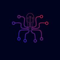 vorlage logo octopus tech farbverlauf vektor