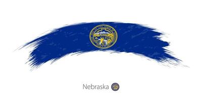 Flagge von Nebraska in abgerundetem Grunge-Pinselstrich. vektor