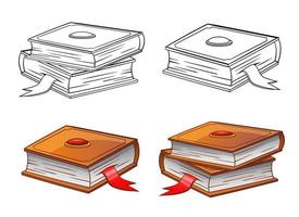 Bücher-Vektor-Design-Illustration isoliert auf weißem Hintergrund vektor