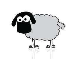 Schaf Cartoon Symbol Zeichen vektor