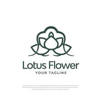 lotusblomma ikon abstrakt logotyp spa skönhetssalong varumärke kosmetika mode lyx design vektor mall
