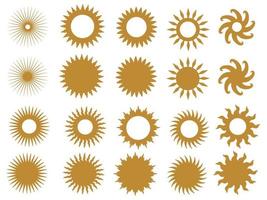uppsättning av solen logotyp ikon och symboler olika designelement vektor