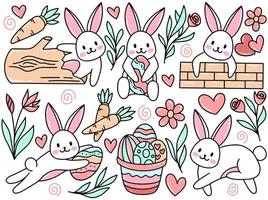 Ostern-Doodle-Clip-Art-Sammlung vektor