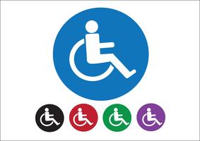 Rollstuhl-Handicap-Icon-Design vektor