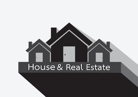 Hausikone und Real Estate Building-Zusammenfassungsdesign vektor