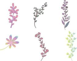 uppsättning av akvarell blommig grenar vektor