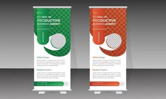 Business-Roll-up-Banner-Design-Vorlage vektor