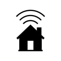 vektor illustration av hus med trådlös signal. lämplig för designelement av smarthome-appikonen och smarthome-teknik.