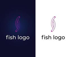 bokstaven i med fisk logotyp design vektor mall