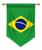 Brasilien vimpel isolerad på vitt vektor