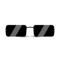 schwarze moderne sonnenbrille mit dunklem glas auf weißem hintergrund. vektor