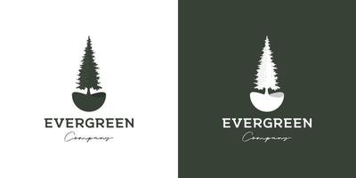 Kiefer immergrüner Timberland-Logo-Designvektor vektor