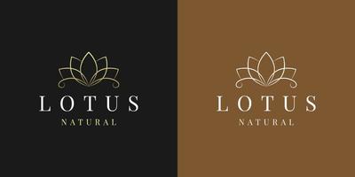 lyxig gyllene lotusblomma feminin logotyp design vektor för salong smycken spa och massage