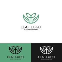 logotyper av grönt träd blad ekologi natur element vektor