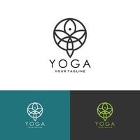 abstraktes geometrisches Logo lineares Symbol Yoga Person Balance vektor