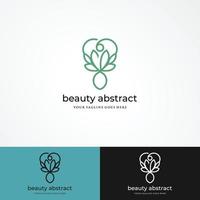 Lotusblüte Logo abstrakte Beauty Spa Salon Kosmetikmarke linear. geschlungenes Blatt-Logo-Vektor-Design-Luxus-Mode-Vorlage. vektor