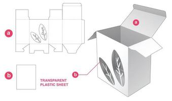 Karton mit Blattfenster-Stanzschablone vektor