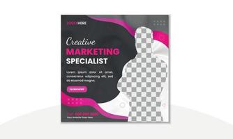kreative Marketingagentur Social Media Web Square Banner Designvorlage vektor