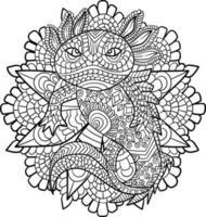 axolotl mandala målarbok för vuxna vektor