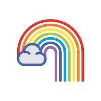 niedlicher Regenbogen isoliert Symbol Vektor Illustration Design