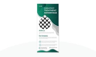 Coronavirus Medical Healthcare und Unternehmensprodukte Rollup-Banner-Designvorlage mit Foto vektor