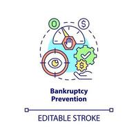 Symbol für das Konzept der Insolvenzverhütung. staatliche Rettungsaktionen. Krisenprävention. finanzielle unterstützung abstrakte idee dünne linie illustration. Vektor isolierte Umrissfarbe Zeichnung. editierbarer Strich