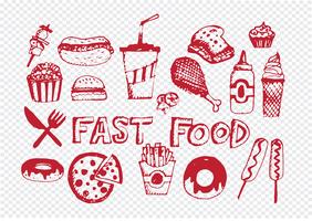 Fast-Food-Symbole Vektor Symbole