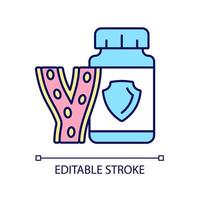 blodkärl kosttillskott rgb färgikon. vitaminer för att stärka blodkärlen. förebyggande av venproblem. förbättring av blodcirkulationen. isolerade vektor illustration. enkel fylld linjeritning