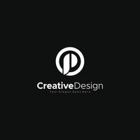 Buchstabe p Logo-Icon-Design-Vorlagenelemente abstrakter Logo-Template-Designvektor, Emblem, Designkonzept, kreatives Symboldesign-Vektorelement für Identität, Logotyp oder kreatives Design des Symbols vektor