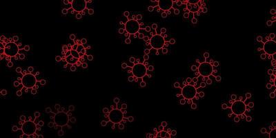 mörk röd, gul vektor bakgrund med virussymboler.