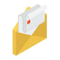 ein Newsletter-Symbol im isometrischen Design vektor