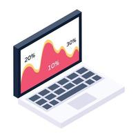 Symbol der Online-Statistik, editierbarer isometrischer Vektor