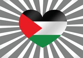 Herz und ich lieben Gazastreifenflaggen-Ideenentwurf vektor