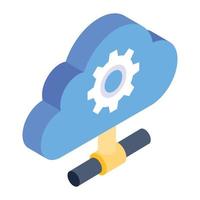 trendiges design des cloud-netzwerkmanagement-symbols vektor