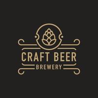vintage emblem bryggeri öl hus etikett med hantverk öl logotyp öl hus, bar, pub, bryggeri företag, bryggeri, taverna symbol inspiration vektor
