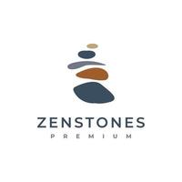 balanserande rock zen sten i linjekonst logotyp design inspiration vektor