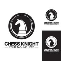 Schwarzes Schach Ritter Pferd Silhouette Logo Design Vektor Vorlage