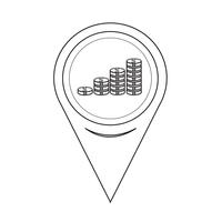 Map Pin Pointer Money-ikonen vektor