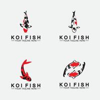 koi fisk logotyp design vektor mall