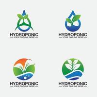 hydroponiska logotyp vektor ikon illustration design