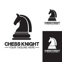 Schwarzes Schach Ritter Pferd Silhouette Logo Design Vektor Vorlage