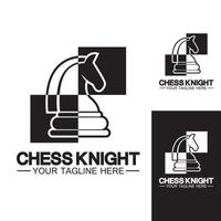 Schwarzes Schach Ritter Pferd Silhouette Logo Design Vektor Vorlage