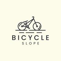 Slope-Bike mit Logo-Icon-Vorlagendesign im Linienstil. fahrrad, berg, mtb, vektorillustration vektor