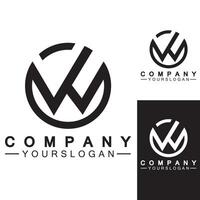 w brev logotyp mall vektor illustration design